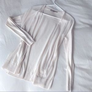 {LOFT} POINTELLE CUFF OPEN CARDIGAN